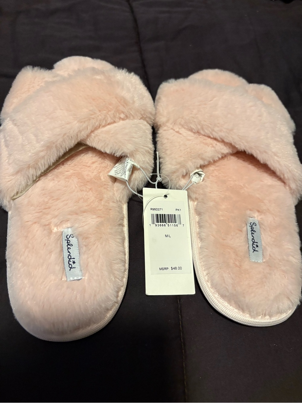 Splendid Plush Crisscross Slippers - Light Pink